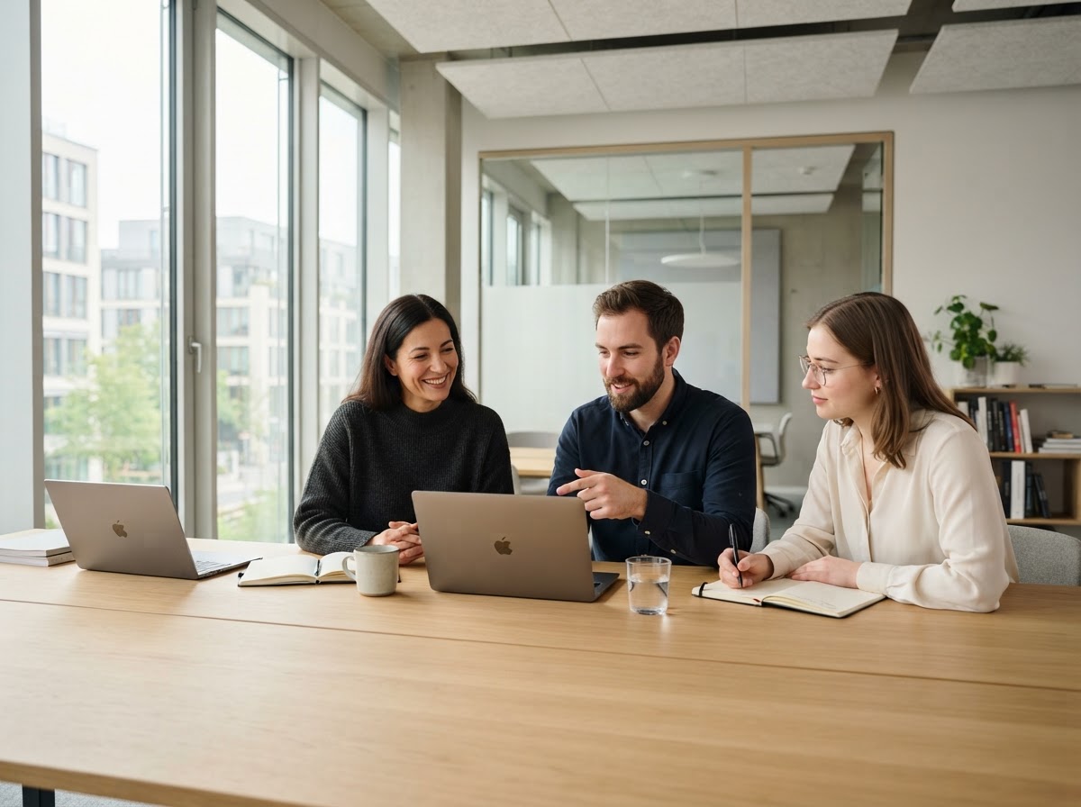 Kanjewiria team reviewing financial data models